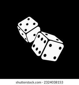 Game dice. Gambling dice as symbol of leisure and successful winning in casino with risk and jackpot with vector stakes