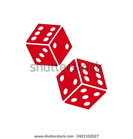 Game dice graphic icon. Two red dice sign isolated on white background. Vector illustration Stock photo © 