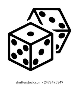 Game dice icon. Casino symbol. Roll chance signs.