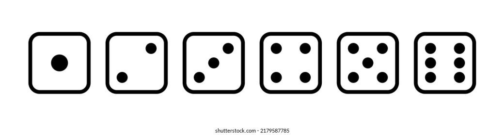 Game dice icon set simple design