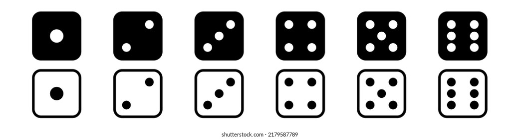 Game Dice Icon Set Simple Design Stock Vector (Royalty Free) 2179587789 ...