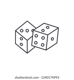 Game of dice line icon concept. Game of dice vector linear illustration, symbol, sign