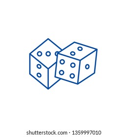 Game of dice line icon concept. Game of dice flat  vector symbol, sign, outline illustration.