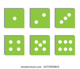 Game dice set icons. Collection in flat and linear design from one to six. Vector illustration