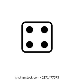 Game dice. Set of game dice, isolated on white background. Dice in a flat and linear design from one to six. 