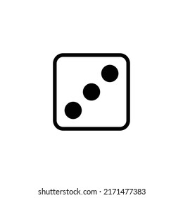 Game dice. Set of game dice, isolated on white background. Dice in a flat and linear design from one to six. 
