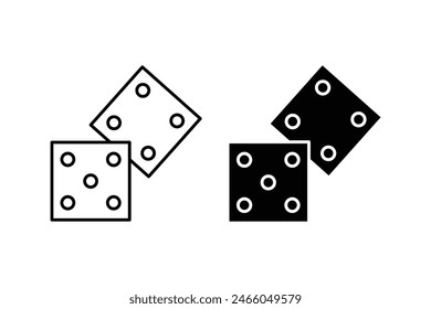 Juego de dados. Juego de dados de juego, aislado sobre fondo blanco. Dice en una Ilustración vectorial de diseño plano y lineal.