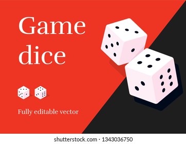 Game dice, simple flat-3d illustration.