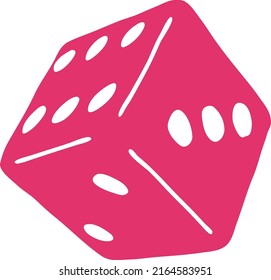 Game dice to try your luck, fortune. Risky funny activity, casino, bet, gambling, addiction, win or lose. Colourful vector silhouette illustration.