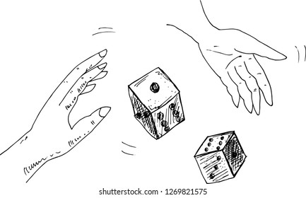  Game of dice. Vector illustration.