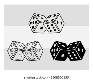 Game Die, Dice Silhouette, Dice vector, clipart, eps, game,