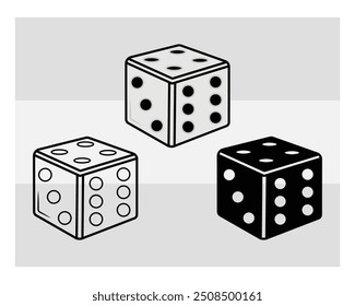 Game Die, Dice Silhouette, Dice vector, clipart, eps, game,