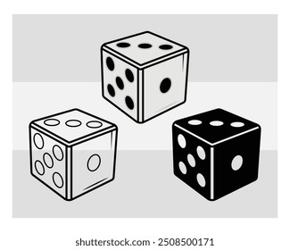 Juego Die, Dice Silhouette, Dice Vector, Clipart, eps, juego,