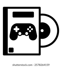 game disc icon in semi solid style on white background