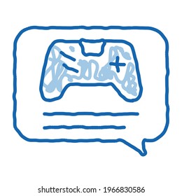 game discussing sketch icon vector. Hand drawn blue doodle line art game discussing sign. isolated symbol illustration