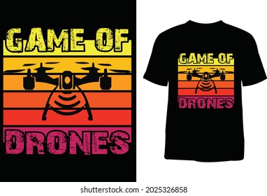 Game of drones t-shirt design. T-shirt design for print. T-shirt for boy and girl.