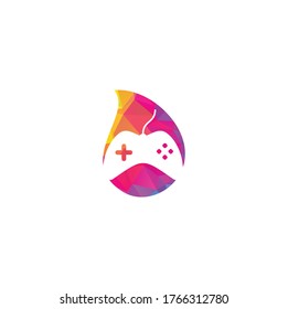 Game drop shape concept Logo Design Template. Stick Game Icon Logo.	