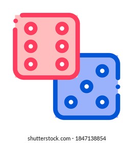 Game Element Glassies Vector Thin Line Sign Icon. Detail Of Table Or Crap Shooting Game, Playing Gaming Items Figure Pieces Linear Pictogram. Joyful Things Contour Illustration