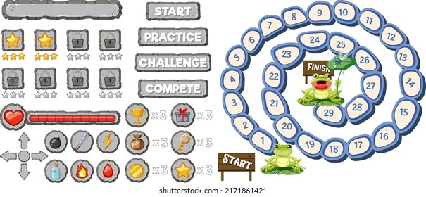 Game element template design set illustration