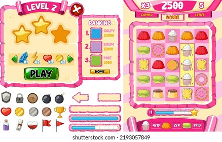 Game element template design set illustration