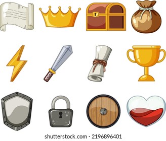 Game element template design set illustration