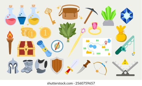 Game elements or symbol. Cyberspace online gaming vector illustration. Suitable for mobile app, web game, or computer video game technology elements. 