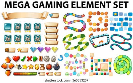 Game elements and template illustration