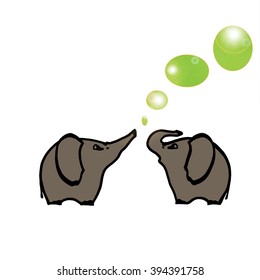 game elephants.Cartoon vector illustration.