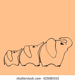 game elephants.Cartoon vector illustration.