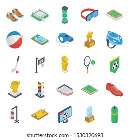 Game Equipment Isometric Vectors Pack 