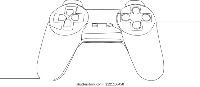 Game equipment line icon. Joystick linear style sign for mobile concept and web design. Gamepad outline vector icon. Symbol, logo illustration. Vector graphics