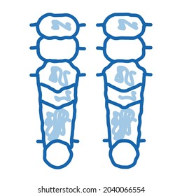 Game Equipment Sketch Symbol Vektorgrafik. Handgezeichnete blaue Linie Art Game Equipment isometrisches Zeichen. einzelne Symbolillustration