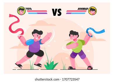 game fighting battle flat illustration