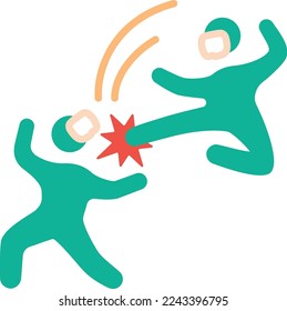 Game fighting simulation icon illustration