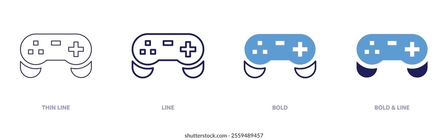 Game files icon in 4 different styles. Thin Line, Line, Bold, and Bold Line. Duotone style. Editable stroke.