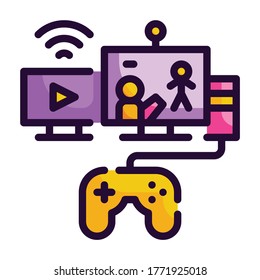 Icono Rellenar contorno de juego. Live and Streaming.