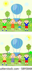 game find ten differences between children vector illustration kids