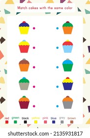Game of finding same colored objects