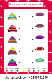 Game of finding same colored objects