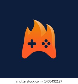 Game Fire Logo Icon Design Stock Vector