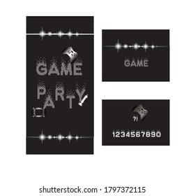 imagen vectorial de invitación a tarjeta de diseño de volante de juegos