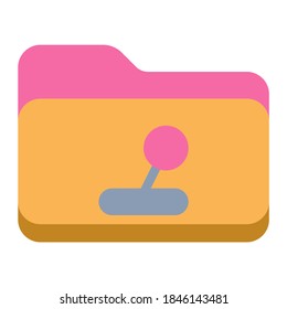 Game folder icon with flat style. Suitable for website design, logo, app and ui.