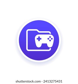 icono de carpeta de juegos con un gamepad