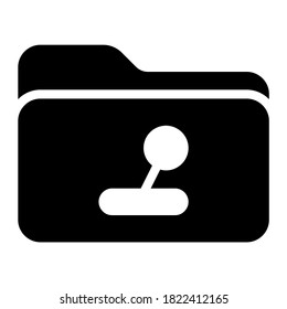 Game folder icon with glyph style. Suitable for the design of websites, logos, applications, UI, etc.
