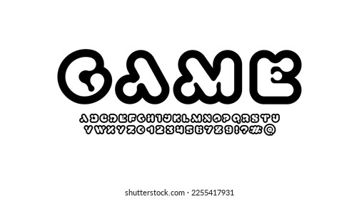 Game font, kids alphabet, vector illustration 10EPS