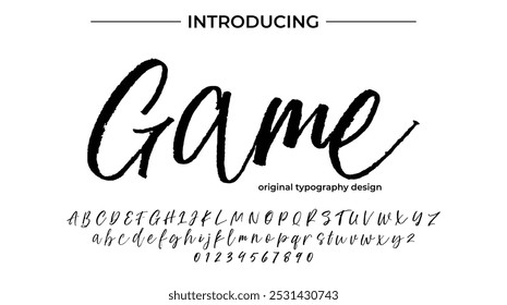 Game Font Stylish brush painted an uppercase vector letters, alphabet, typeface