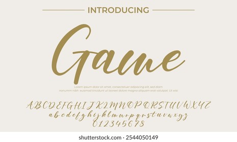 Game Font Stylish brush painted an uppercase vector letters, alphabet, typeface