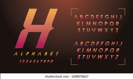 Game fonts and alphabet, expensive sport trendy minimal classic urban modern futuristic typeface typo typography and number, uppercase lowercase. Vector illustration.