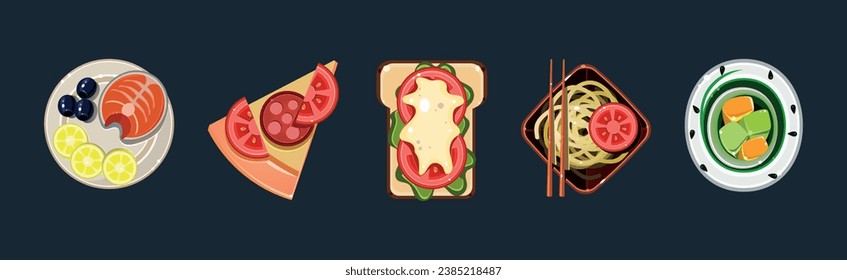 Game Food Icon and Nutrition Element Vector Set