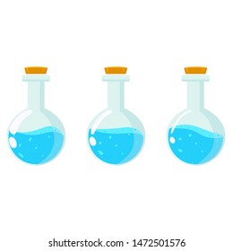 Game formula bottle animation for power-up equipment. EPS 8 vector illustration, no transparency, no gradients - Vector Assets